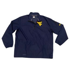 Nike West Virginia Mountaineers Jacket Men’s L Navy 1/4 Zip StormFit Windbreaker